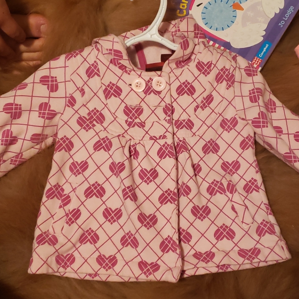 Heart peacoat sweater with hood